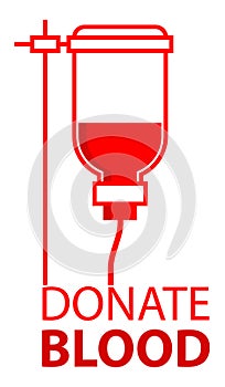 Donate blood - blood bottle