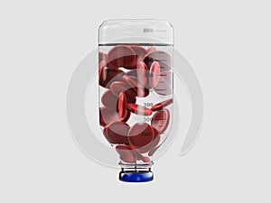 Donate blood concept with Blood Bag. 3d Illustration