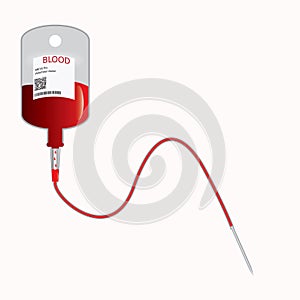 Donate blood concept with Blood Bag.