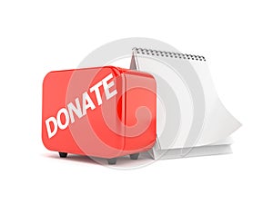 Donate box with blank calendar