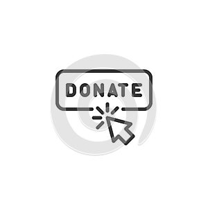 Donate button click line icon