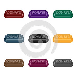 Donate button icon in black style isolated on white background. Charity and donation symbol stock vector illustration. photo