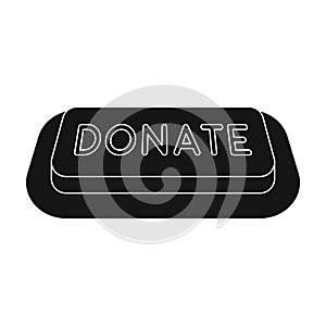Donate button icon in black style isolated on white background. Charity and donation symbol stock vector illustration. photo
