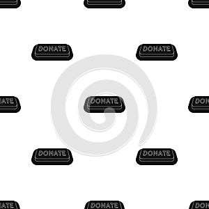 Donate button icon in black style isolated on white background. Charity and donation symbol stock vector illustration. photo