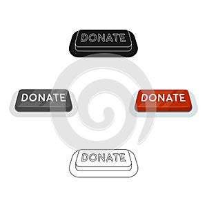 Donate button icon in cartoon,black style isolated on white background. Charity and donation symbol stock vector photo