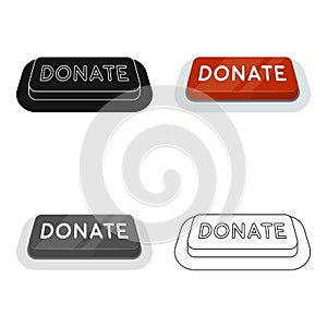 Donate button icon in cartoon style isolated on white background. Charity and donation symbol stock vector illustration. photo