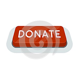 Donate button icon in cartoon style isolated on white background. photo