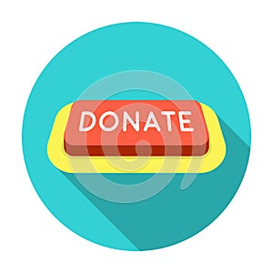 Donate button icon in flat style isolated on white background. Charity and donation symbol stock vector illustration. photo