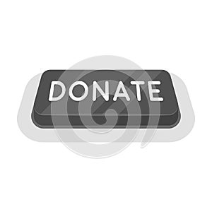 Donate button icon in monochrome style isolated on white background. Charity and donation symbol stock vector photo