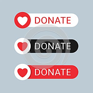 Donate button icon set