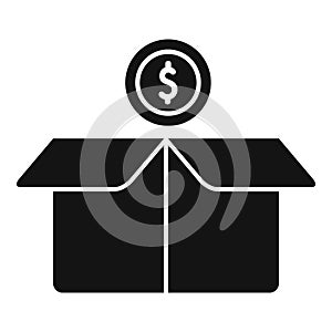 Donate money box icon simple vector. Social love support