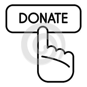 Donate money online icon outline vector. Social nature love