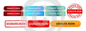 donate now rectangle circle stamp and button sign for help contribute endowment