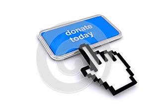 Donate today button on white