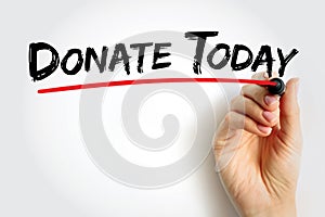 DONATE TODAY text concept for presentations and reports