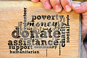 Donate word cloud collage