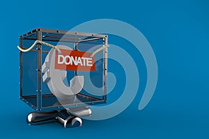 Donation box with euro currency