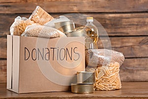 Donation box with food