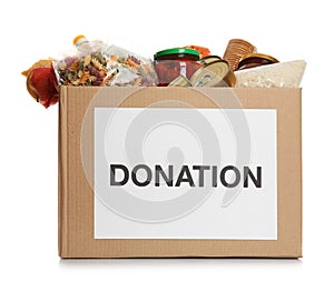 Donation box full of different products