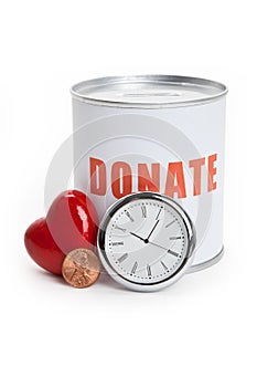 Donation Box and Red Heart