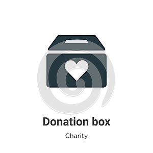 Donation box vector icon on white background. Flat vector donation box icon symbol sign from modern charity collection for mobile