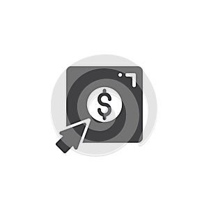 Donation button with dollar icon vector