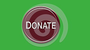 Donation button. Donate Icon on green screen