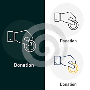 Donation, Charity, Fundraising Vector Illustration Icon