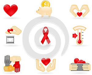 Donation and charity icons