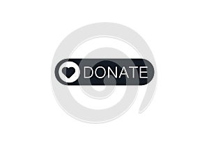 Donation concept. Donate icon. Donate button with heart symbol