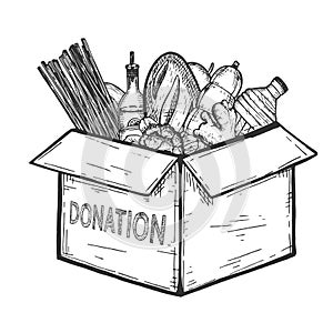 Donation food box for needy people