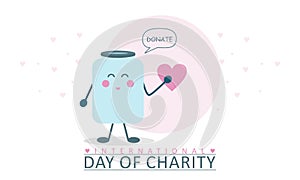 Donation in the international day of charity illustration