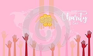 Donation in the international day of charity illustration