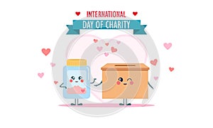 Donation in the international day of charity illustration