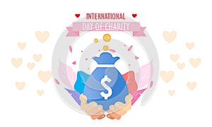 Donation in the international day of charity illustration