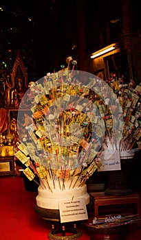 Donation Merit Money Tree in Thai Temple.