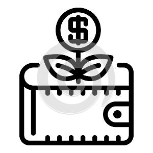 Donation money icon, outline style