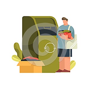 Donation or recycling of clothes, vector image. photo
