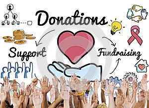 Donation Share Support Fundraising Help Concept