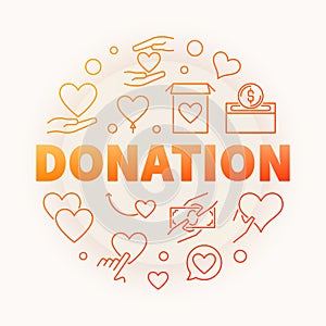 Donation vector creative round outline illustration