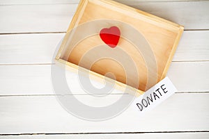 Donations and Charity. Donation Concept. A Donation Box on the White Background.
