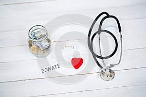 Donations and Charity. Donation Concept. A Donation Box on the White Background