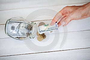 Donations and Charity. Donation Concept. A Donation Box on the White Background