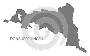 Donaueschingen German city map grey illustration silhouette shape