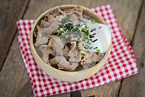 Donburi, pork rice bowl