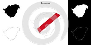 Doncaster outline map photo