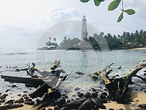 dondra light house, and kaisawalla beach. in dondra