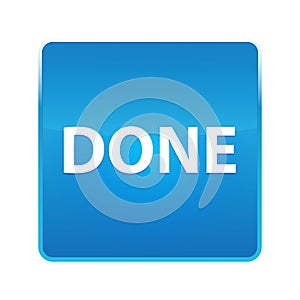 Done shiny blue square button