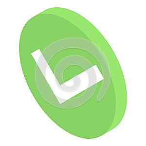 Done sign icon, isometric style