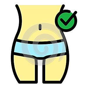 Done slimming icon color outline vector